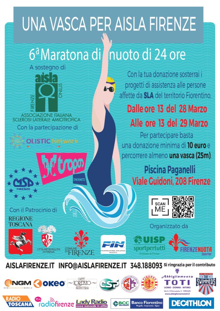Maratona Nuoto 6^ edizione 2020 "Una vasca per AISLA Firenze"